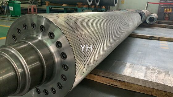 HRC58 C Flute Smooth Surface Alloy Steel Tungsten Carbide Corrugating Rolls